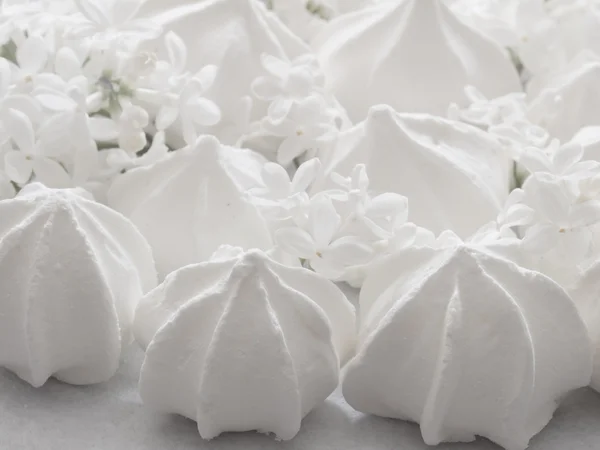 Witte meringue cookies — Stockfoto