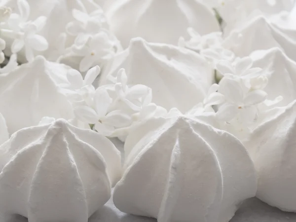 White meringue cookies — Stock Photo, Image