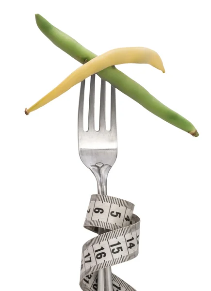 Bönor på gaffeln — Stockfoto
