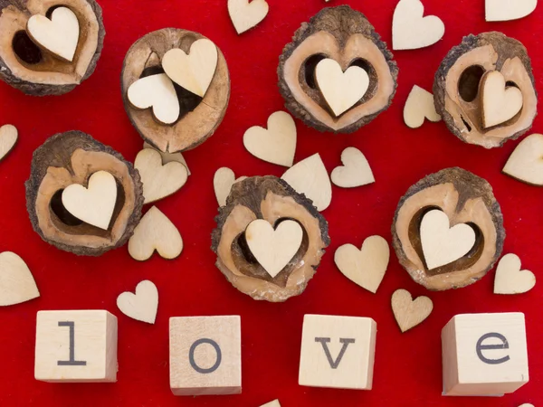 Little wooden hearts — Stock Photo, Image
