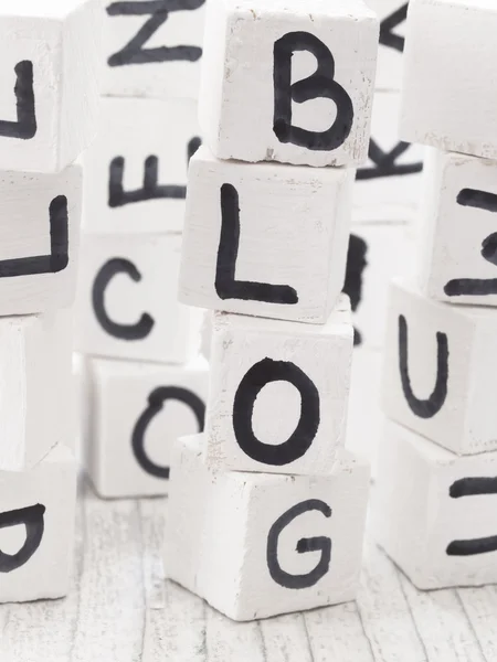 Blog word gemaakt van houten letters — Stockfoto