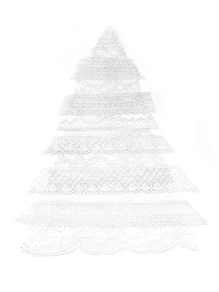 Rendas brancas árvore de Natal — Fotografia de Stock