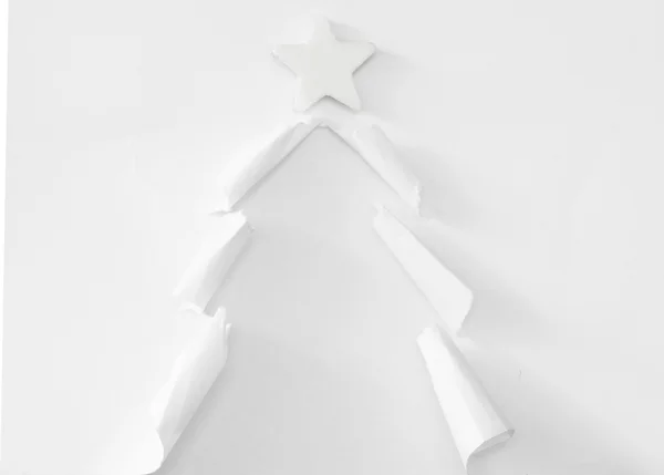 Handmade paper cut Xmas tree — Stock Photo, Image