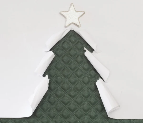 Handmade paper cut Xmas tree — Stock Photo, Image