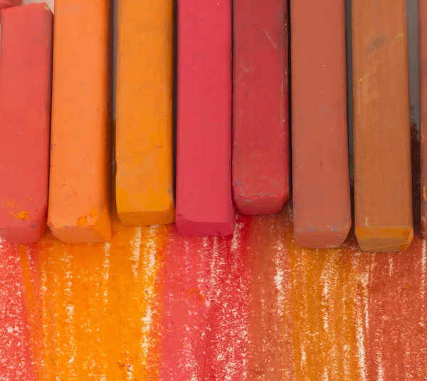 Colorful crayons create abstract background — Stock Photo, Image