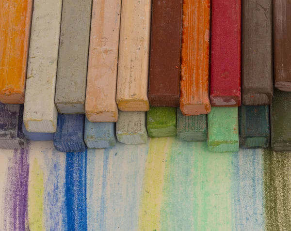 Colorful crayons create abstract background — Stock Photo, Image