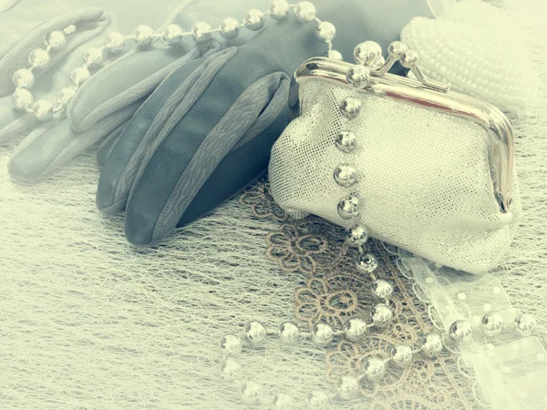 Ženské příslušenství s perlami — Stock fotografie