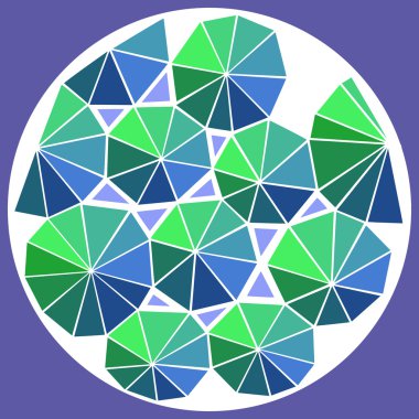 Soyut üçgenler turda. Renkli vektör nesnesi.