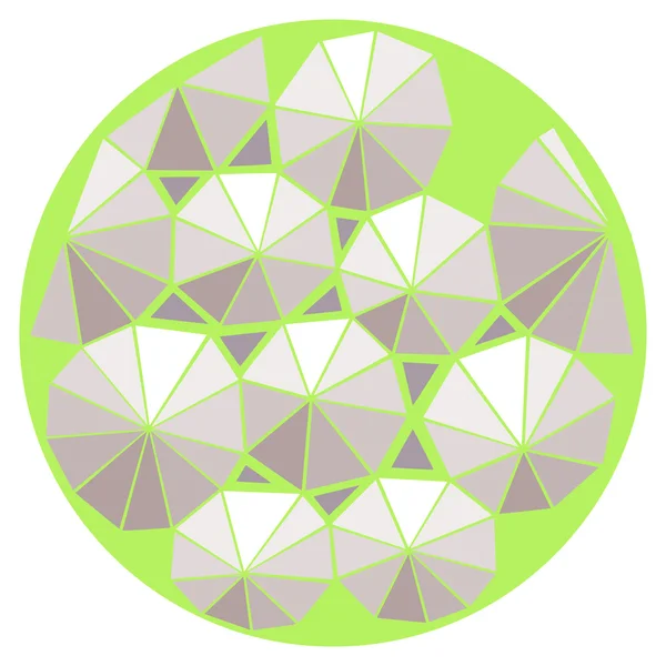 Triángulos abstractos en redondo. Objeto vector colorido . — Vector de stock