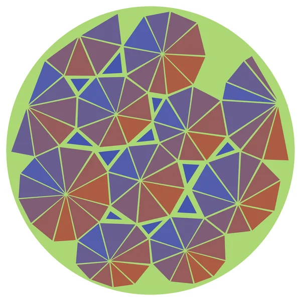 Abstracte driehoeken in de ronde. Kleurrijke vector-object. — Stockvector