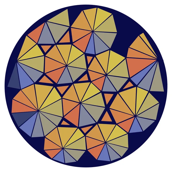 Triângulos abstratos em redondo. Objeto vetorial colorido . —  Vetores de Stock