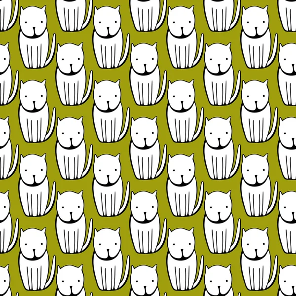 Schattige katten. Cartoon vector naadloze patroon. — Stockvector