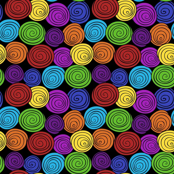 Fondo espiral abstracto. Patrón sin costura Vector colorido . — Archivo Imágenes Vectoriales