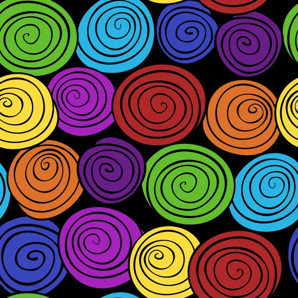 Fond spirale abstrait. Modèle sans couture vectoriel coloré . — Image vectorielle