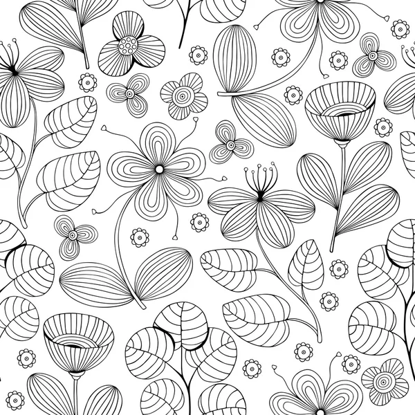 Hermoso conjunto de flores, patrón sin costura Vector . — Archivo Imágenes Vectoriales