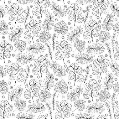 Güzel tek renkli çiçekler hazır, vektör seamless modeli.