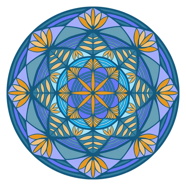 Mandala vectoriel coloré agréable. Élément de cercle géométrique . — Image vectorielle