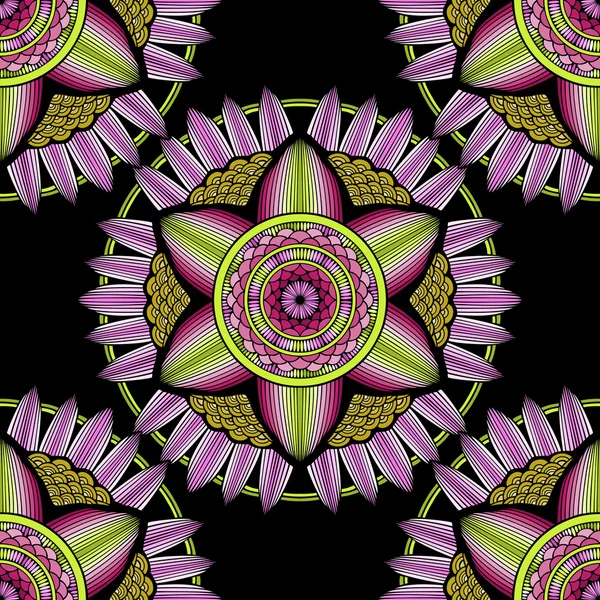 Mooie kleurrijke Mandala. Naadloze patroon vector. — Stockvector