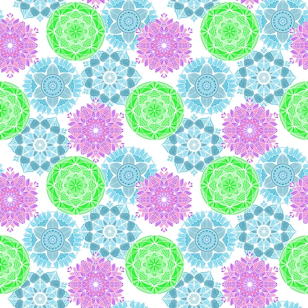 Nice colorful  Mandala. Vector Seamless Pattern. — Stock Vector