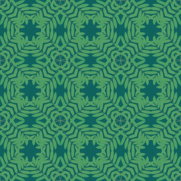 Print Seamless Pattern. Mandala Flowers with green background. — Stock Photo, Image