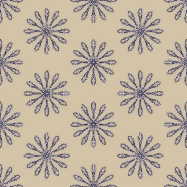 Print Seamless Pattern.Blue Mandala Flowers with light background. — Stock Photo, Image