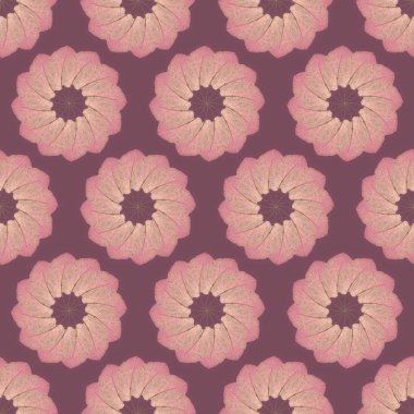 Dikişsiz desen yazdırın. Pembe Mandala çiçekler pembe bir arka plan ile.
