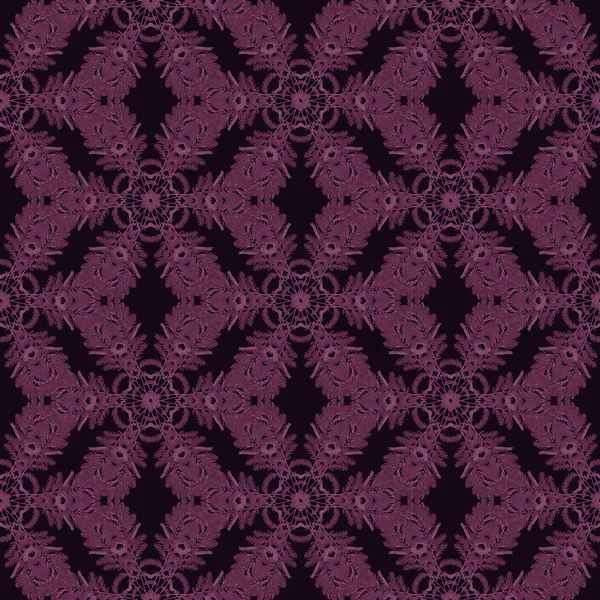 Print Seamless Pattern. Mandala Flowers with purple background. — Stock Photo, Image