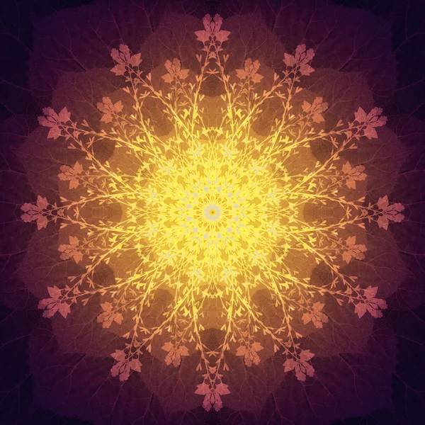 Licht Blumen Mandala mit lila Hintergrund. ornamentales rundes Blumenmuster. — Stockfoto