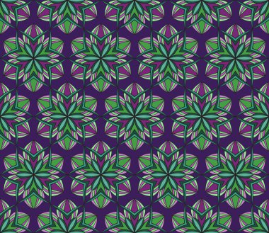 Güzel vektör yazdırma Seamless modeli. Mandala çiçekler mor arka plan ile.