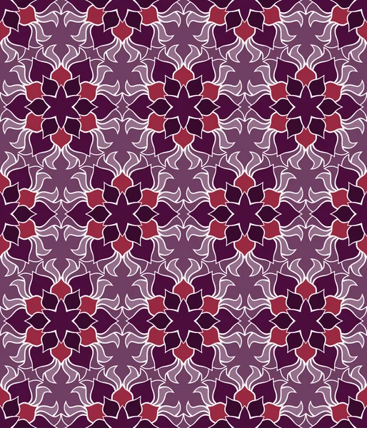 Beautiful vector Print Seamless Pattern. Mandala Flowers with purple background. — Stock Vector