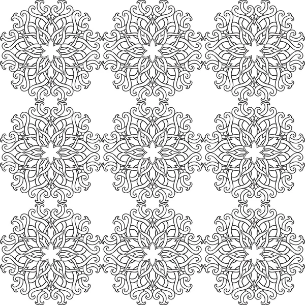 Beautiful vector Print Seamless Pattern. Mandala Flowers with White background. — Stock Vector