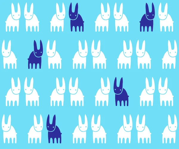Nieuwjaar witte konijnen naadloze vector patroon. — Stockvector