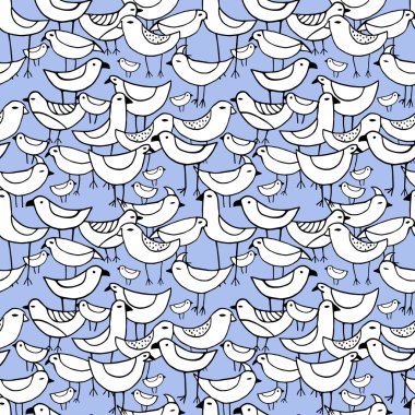 Beyaz kuş vektör seamless modeli