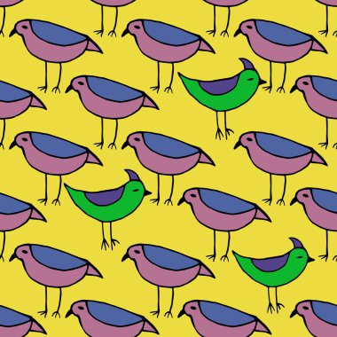 Renkli kuşlar vektör seamless modeli.