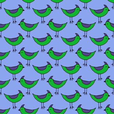 Yeşil kuş vektör seamless modeli