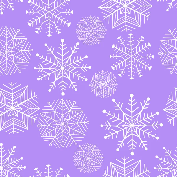 Fina vinter snöflinga in. Vector seamless mönster. — Stock vektor