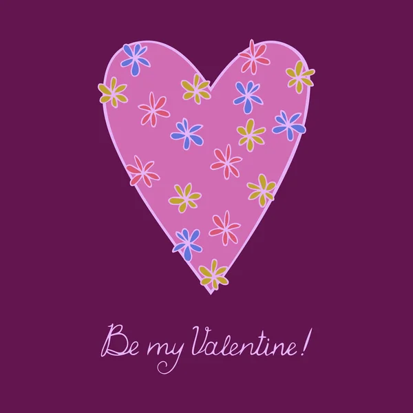 Vector εικονογράφηση όμορφη καρδιά με λουλούδια. Σχεδιάστε την καλύτερη κάρτα για την ημέρα του Αγίου Βαλεντίνου, γάμο και γενέθλια. — Διανυσματικό Αρχείο