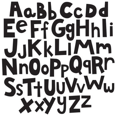 siyah doodle yazı tipi 