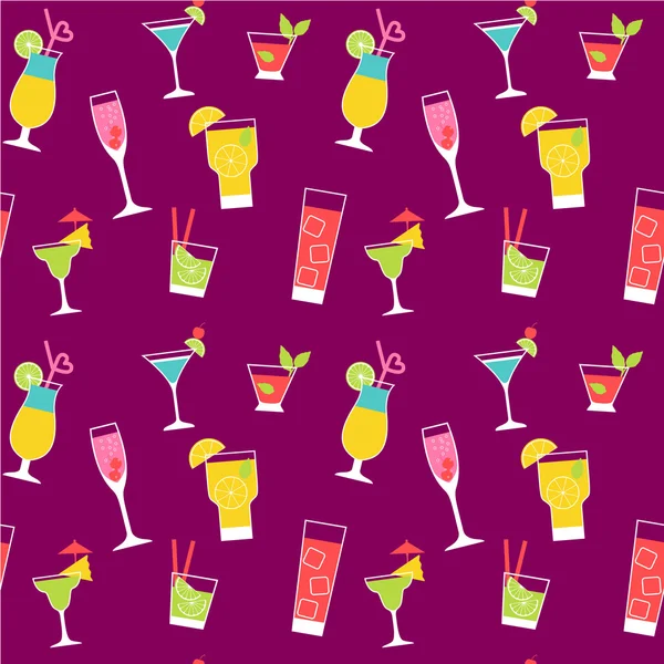 Ensemble d'illustration cocktail motif sans couture — Image vectorielle