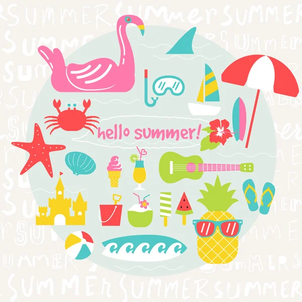 Summer design elements — Stock Vector