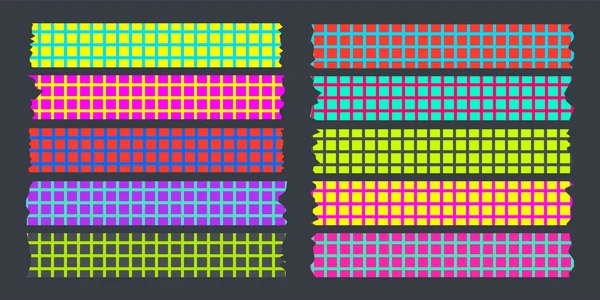 Fita adesiva definir cor fluorescente —  Vetores de Stock