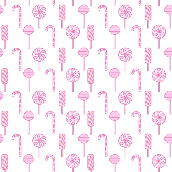 Sweet pink lollipop seamless pattern — Stock Vector