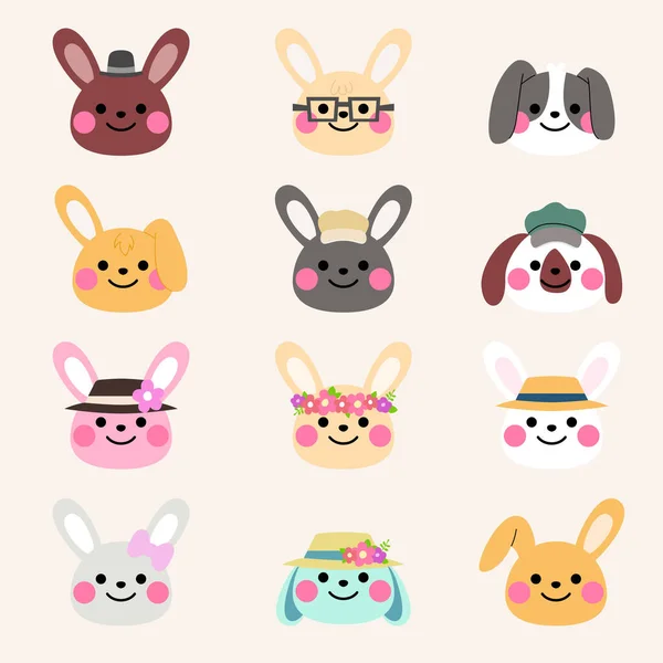 Cute Rabbit Avatar Illustration Stock Illustration