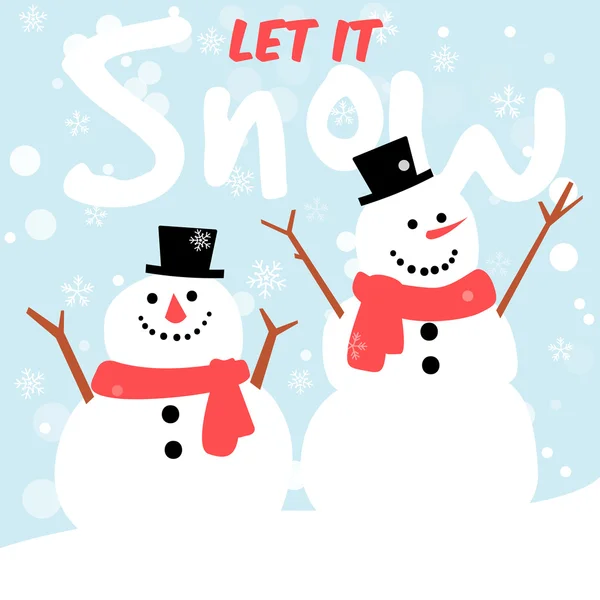 Tarjeta de felicitación muñeco de nieve, feliz Navidad y feliz año nuevo — Archivo Imágenes Vectoriales