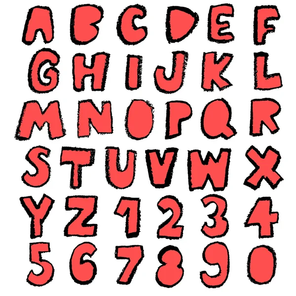 Весела колекція ескізних шрифтів червоний — стоковий вектор