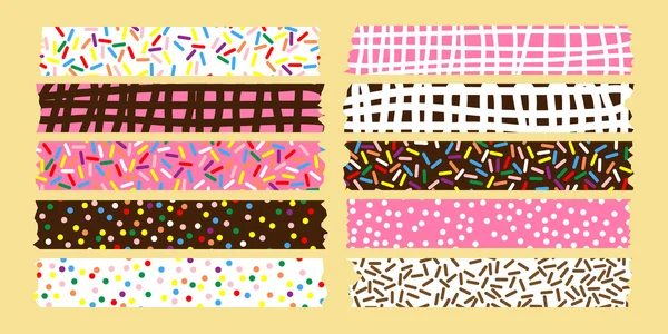 Sweet masking tape collection for scrapbooking — Stock Vector