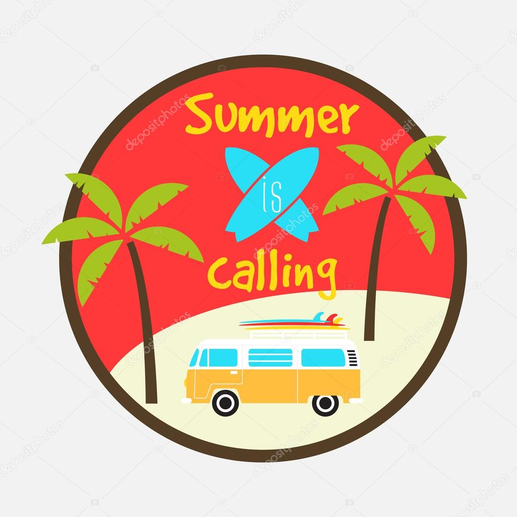 summer is calling design badge