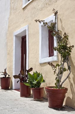 Akdeniz bir evin dış görünümü.