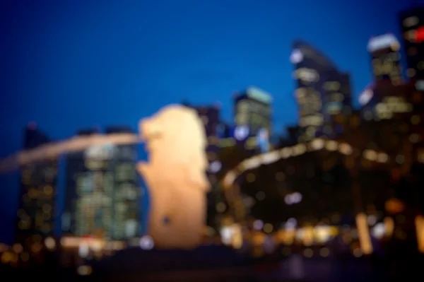 Singapore city Skyline at Night. Blurred Photo bokeh