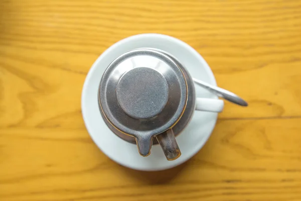 vietnamese coffee on yellow table